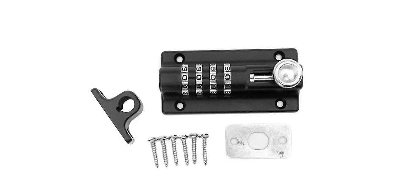 Black - Coded Door Lock, Recodable Weatherproof Door Lock Keyless Combination Lock with One Way Screw, High Security, Suitable for Sheds/Barns