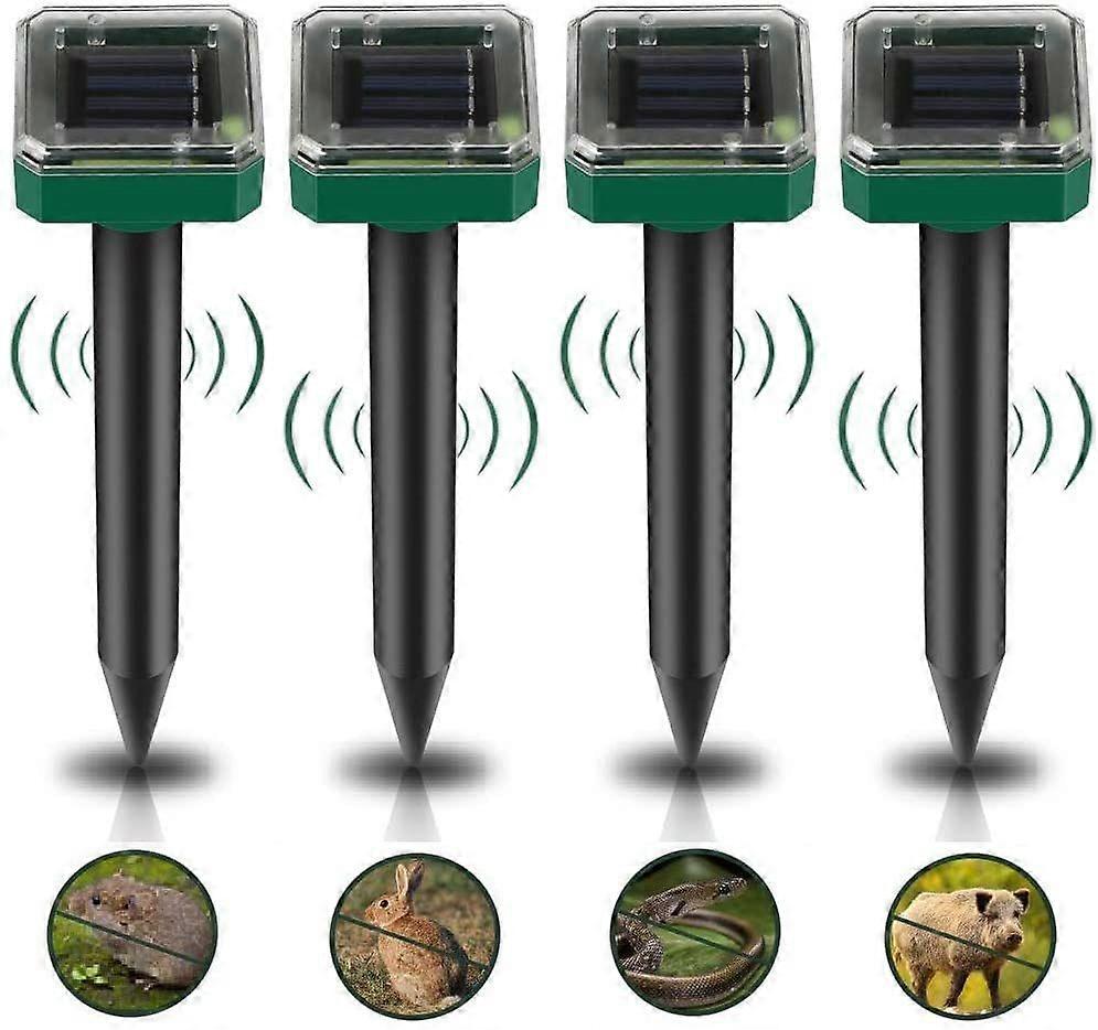 Mole Repellent, Ultrasonic Mole Repellent 4PCS, Solar Repellent for Anti Mole,, for Anti Gopher, Snake, Mole, Cockroach