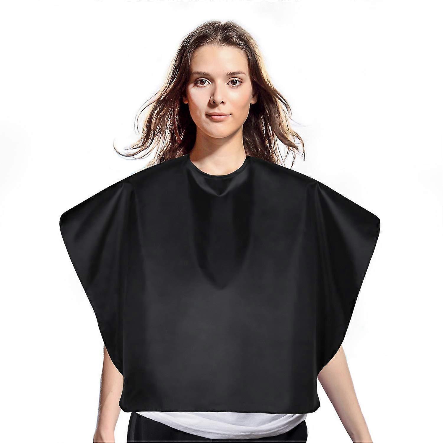 Νάιλον Μαύρο Μακιγιάζ Cape Short Αδιάβροχο Comb-Out Cape Professional Βαφή Βαφής Μαλλιών Cape Lightweight Salon Shorty Smock για πελάτες Makeup Artist wi