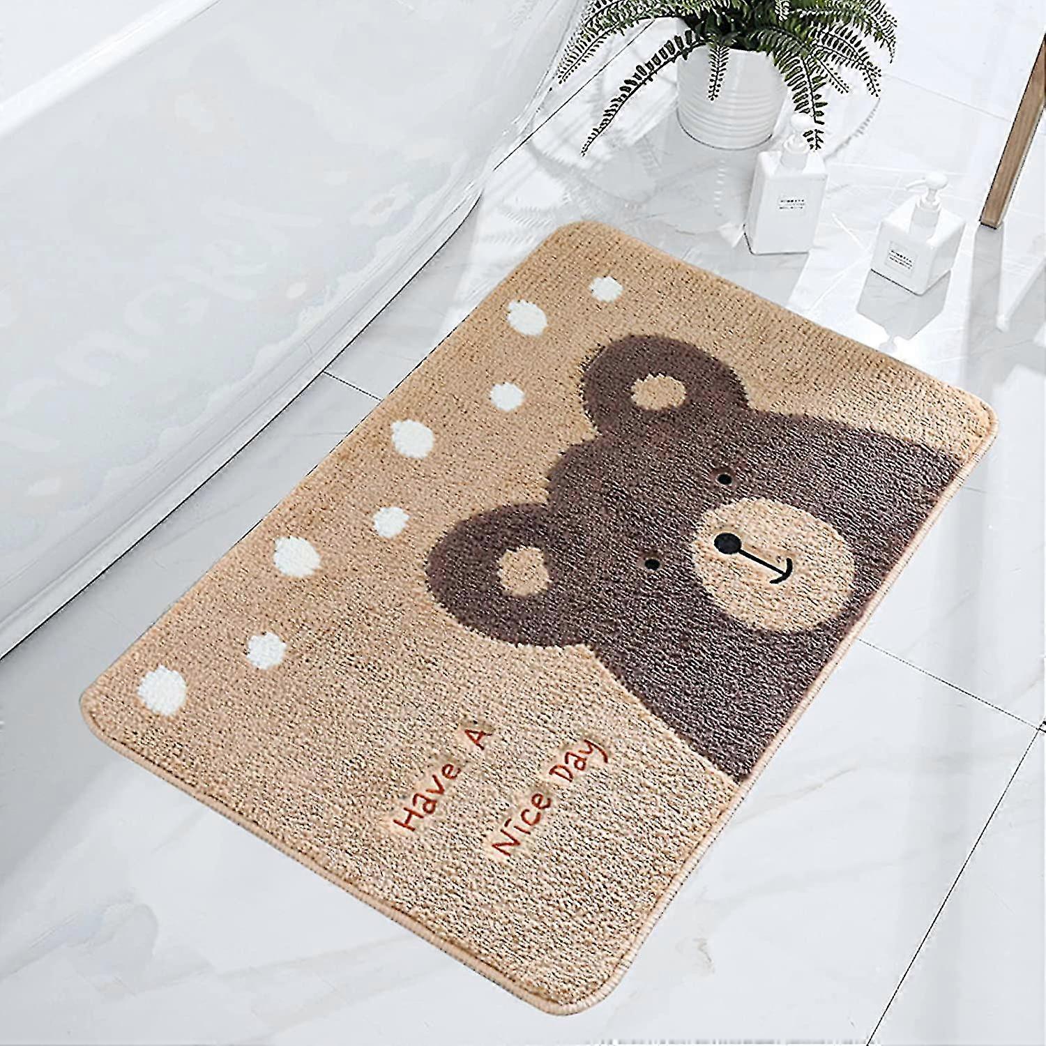 unique Ultra Soft Cartoon Bear Bath Mat