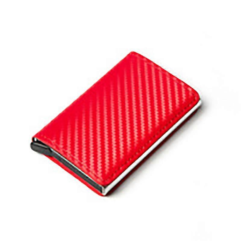 2023 Customized Wallets Carbon Fiber Credit Card Holder Wallet Men Leather Personalized Rfid Anti thief Smart Wallet Money Purse