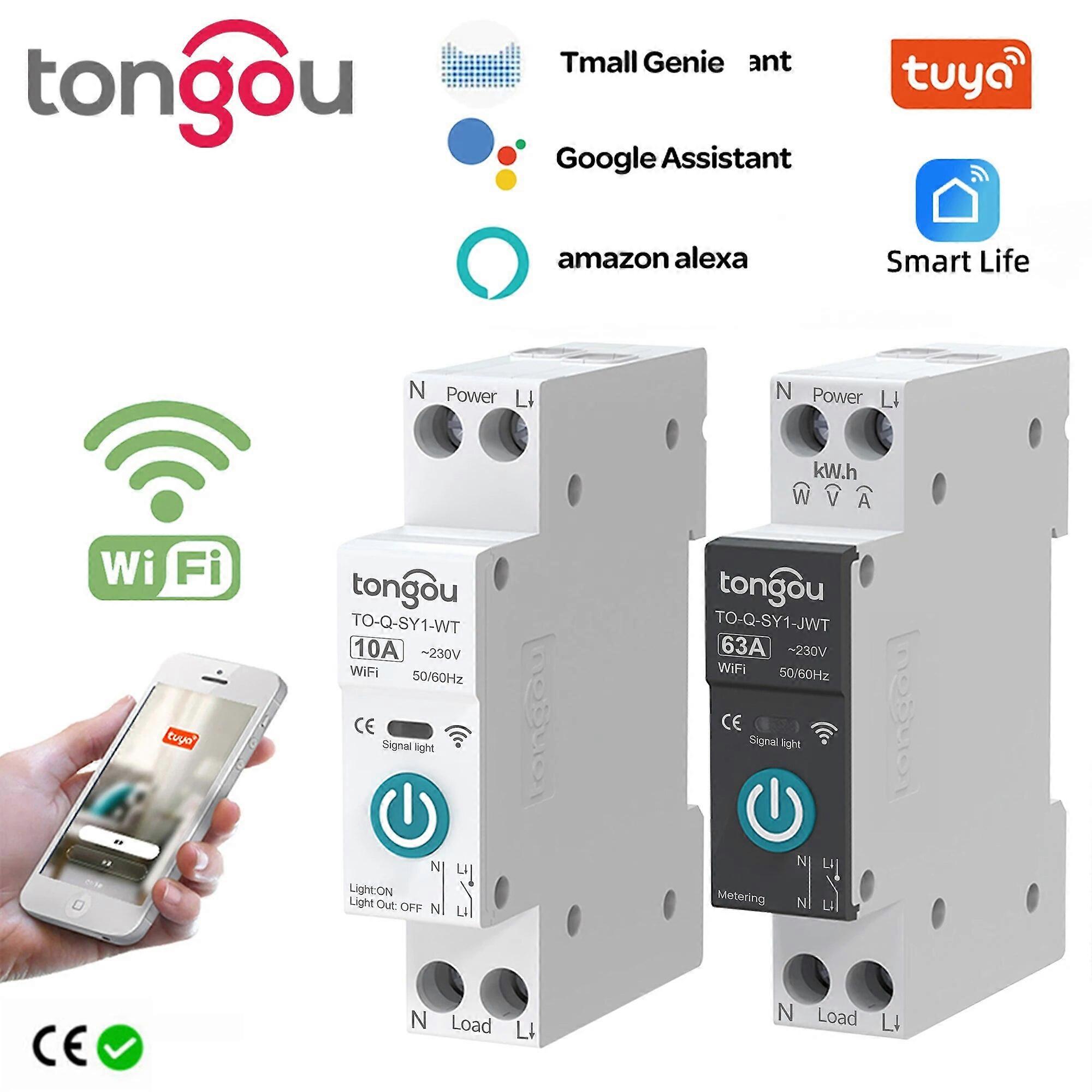 Tuya Din Rail Smart WiFi Switch Wireless Handy Fernbedienung 3 Timing-Modi Funktion für Haushaltsgeräte Geeignet f