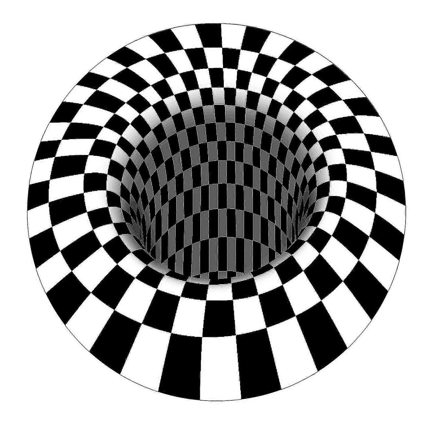 Tlmccf 3d Space Round Carpet Checkered Vortex