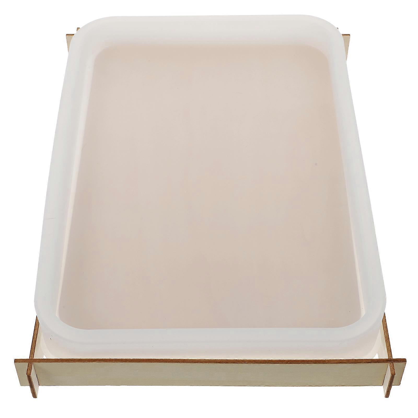 1 סט של תבנית צלחת סיליקון DIY קריסטל עובש אפוקסי מגש פשוט להכנת עובש