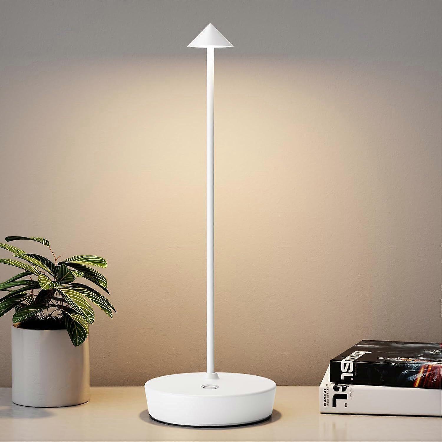 Rechargeable Cordless Table Lamp, Portable LED 2400ma Metal USB Desk Lamp