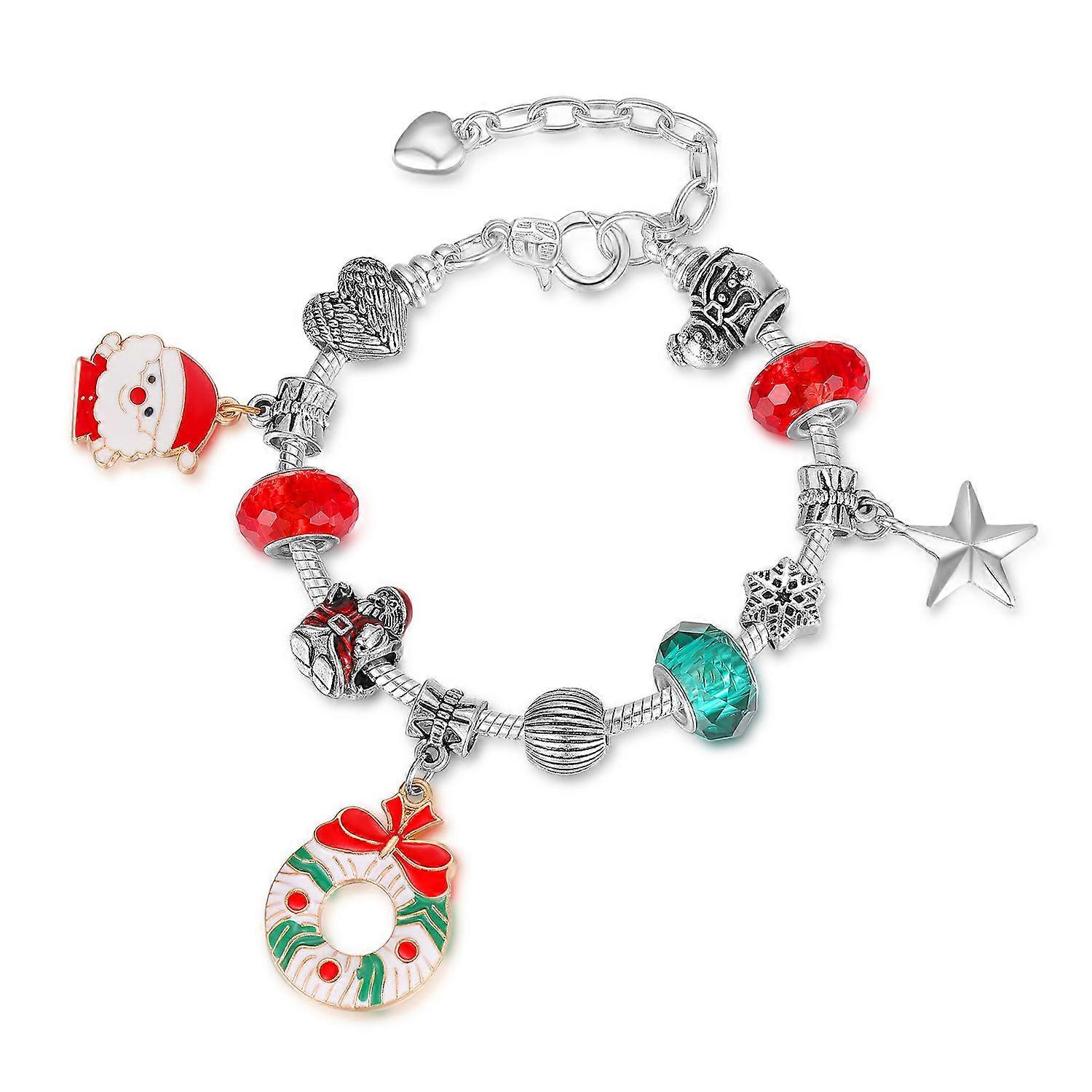 2023 New Santa Alloy Pendant Bracelet Christmas series beaded diy children's Christmas bracelet Advent calendar