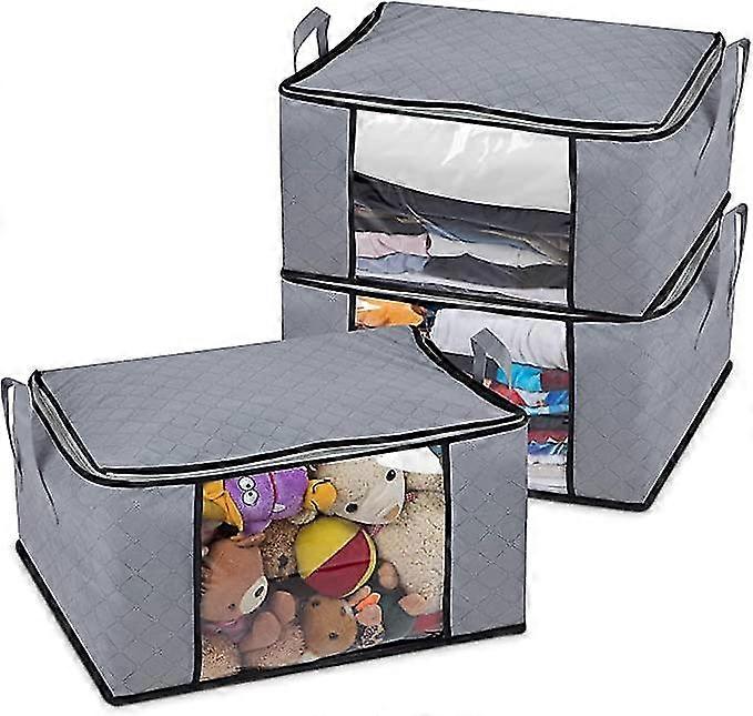 Large Capacity Clothes Storage Bag Organizer With Reinforced Handle Thick Fabric For Comforters, Blankets, Bedding, Foldable With Sturdy Zipper, Clear