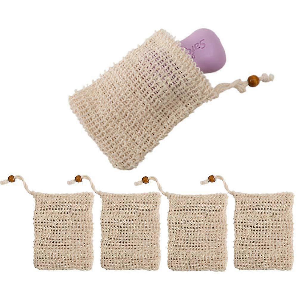 Voor 5 Pack Zeep Zakken, Natuurlijke Sisal Zeep Spaarzakken Zeep Exfoliërende Zak Mesh Bar Zeep Zakje Loofah Netto Zakken