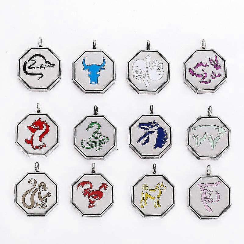 Jackie Chan Adventures Tolv charms vedhæng i rustfrit stål Tolv stjernetegn til mænd og kvinder