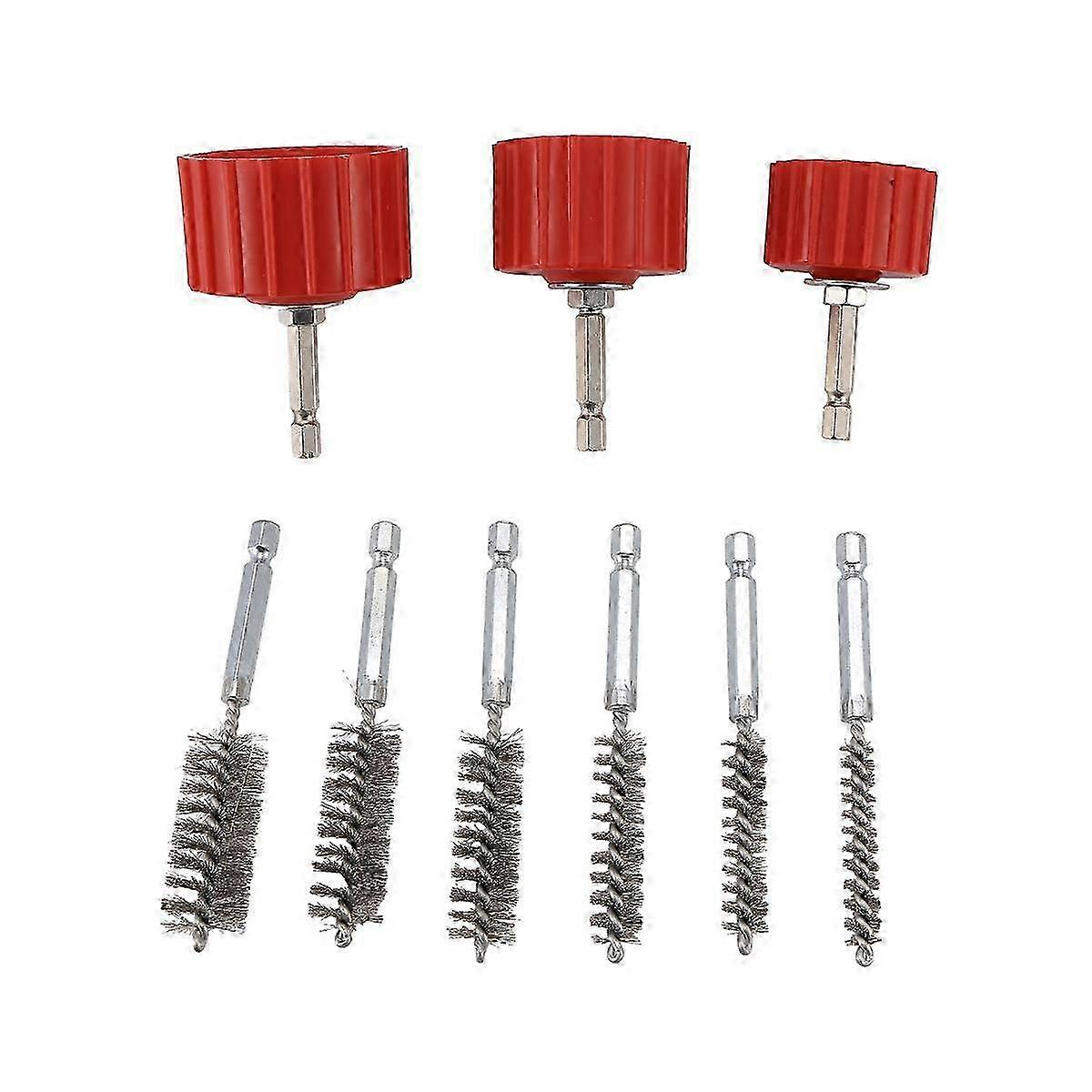 Copper Pipe Cleaner Set for Power Drill, Tube Cleaning Brush, Cleans Copper Pipes Tubes and Fittings for Soldering