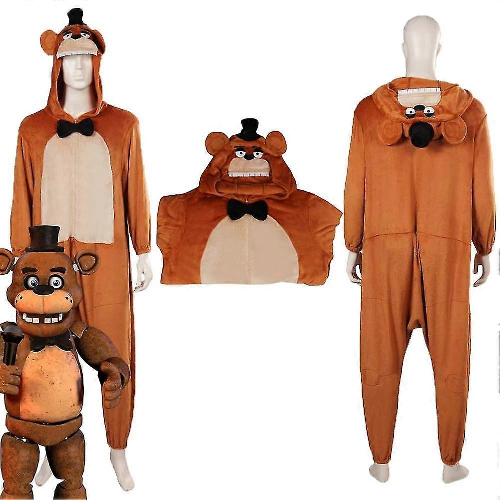 fnaf rolig cos björn freddy cosplay kostym kläder fantasy nattkläder halloween karneval kostym tillbehör för unisex rollspel hög kvalitet mts