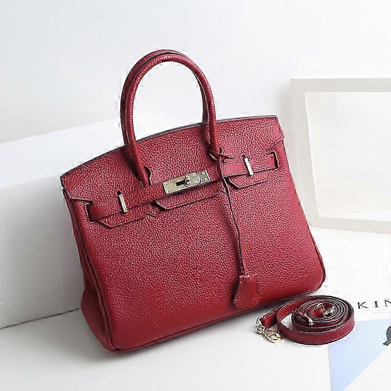 Torebka Layer Torba Crossbody ze skóry bydlęcej 25CM Bordowe