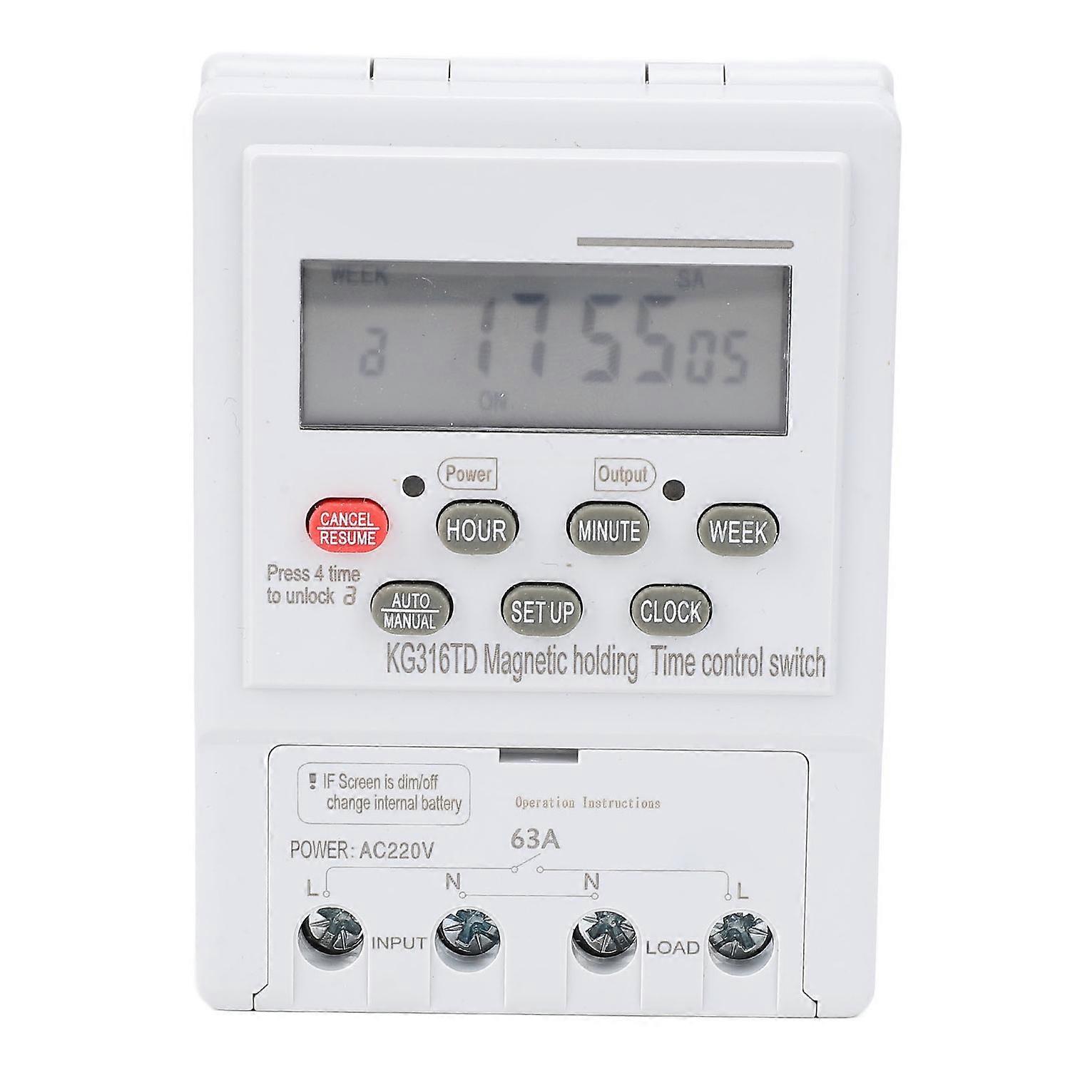 Time Control Switch 7 Day Programmable Microcomputer Automatic Digital Timer for Home Appliance DIN 