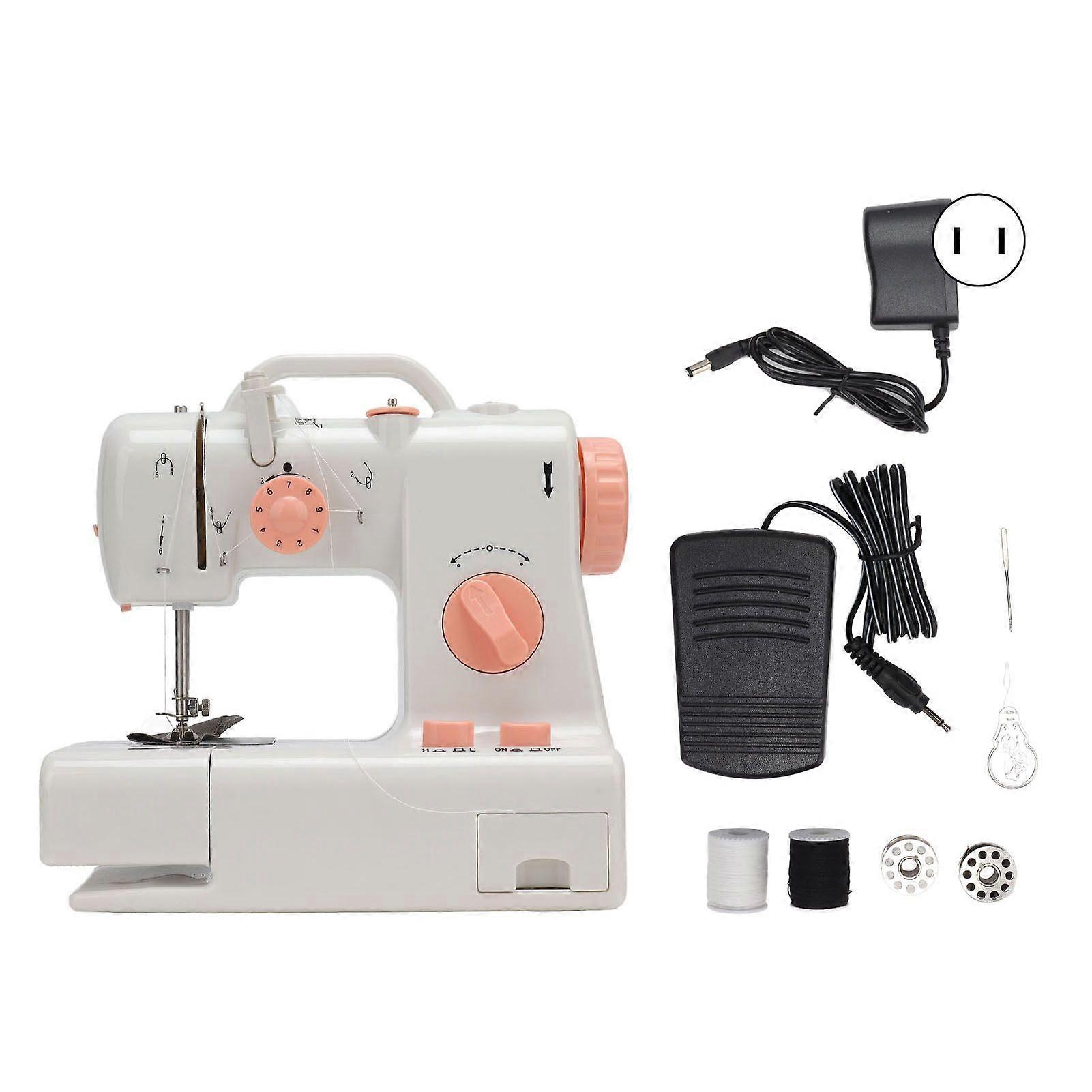 Electric Mini Sewing Machine ABS Compact with Handle Crafting Mending Machine for Home US Plug 110V
