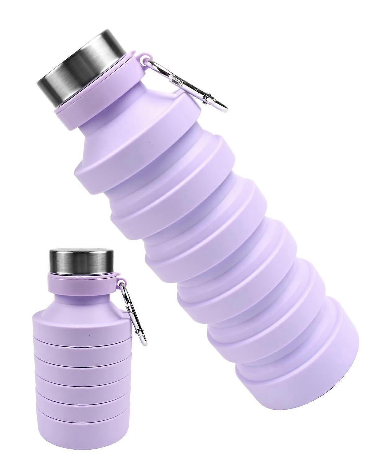 Collapsible 27oz BPA free silicone water bottle, reusable and leak proof
