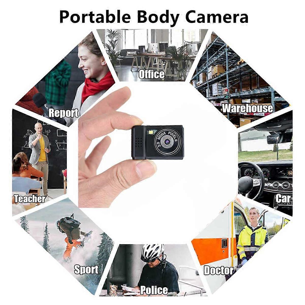 S5 Camera with Screen CMOS HD 1080p Sports Portable Very Small Mini Camera Video Recorder Black+Bun