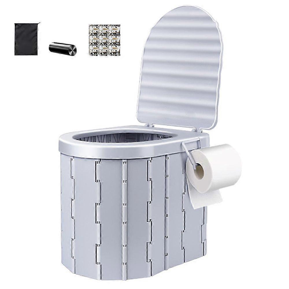 New folding toilet with lid