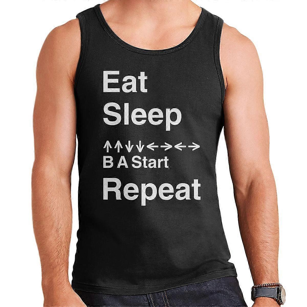 Eat Sleep B A Start Repeat Męska kamizelka Konami Code