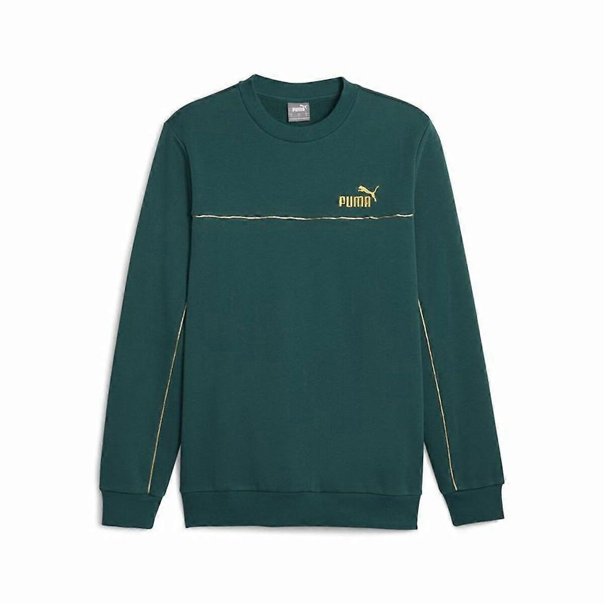 Men’s Sweatshirt without Hood Puma ESS+ Minimal Gold Cr Dark green