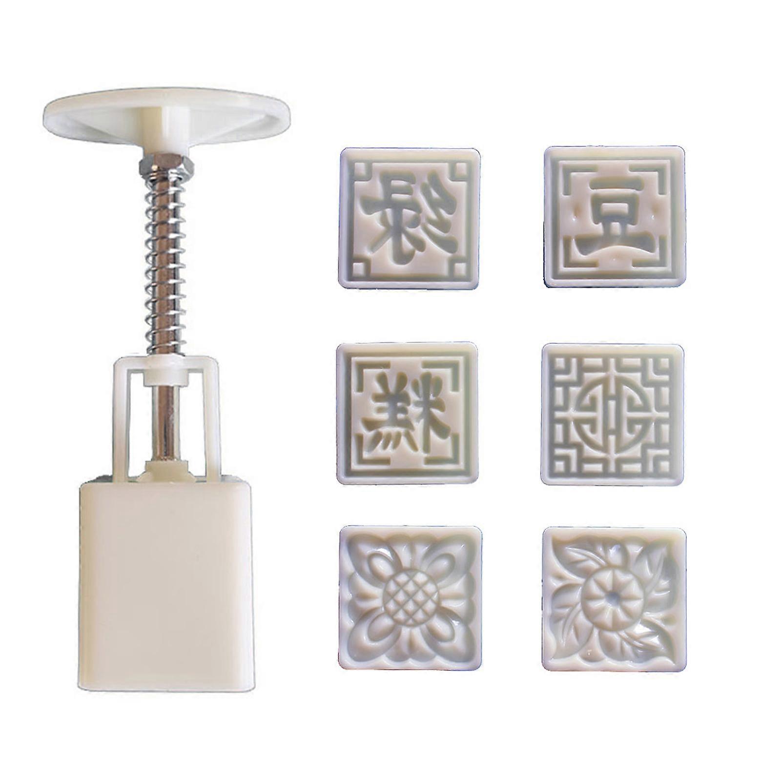 Square Moon Cake Press Molds Cookie Stamp Chinese MidAutumn Moon Cake Maker Decorating Tool for Making Cookie