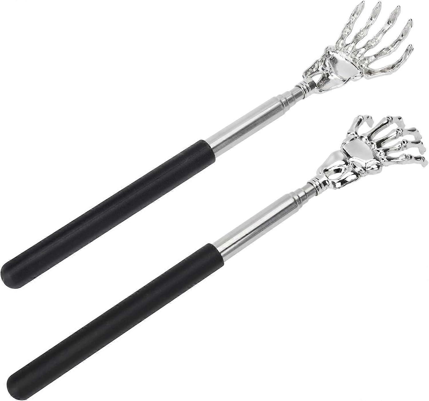 2 Pack Extendable Back Scratcher, Back Scratcher, Back Scratcher, Stainless Steel Back Scratcher for Head and Back Scratching, Massager Tool (Bone Han