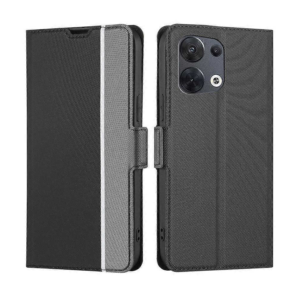 For OPPO Reno 8 5G Twill Texture Side Button Leather Phone Case