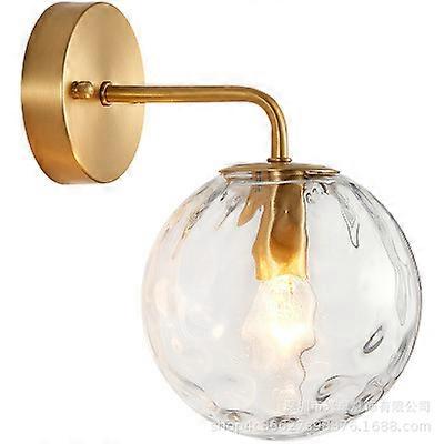 Gold Dimmable Glass Wall Sconce with Plug