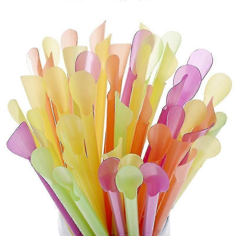 Manufactured Fun Cone Spoon Straws, 500-count, Assorted - Red, , Yellow, Green 100% 2023 Hot 2024 New Dg