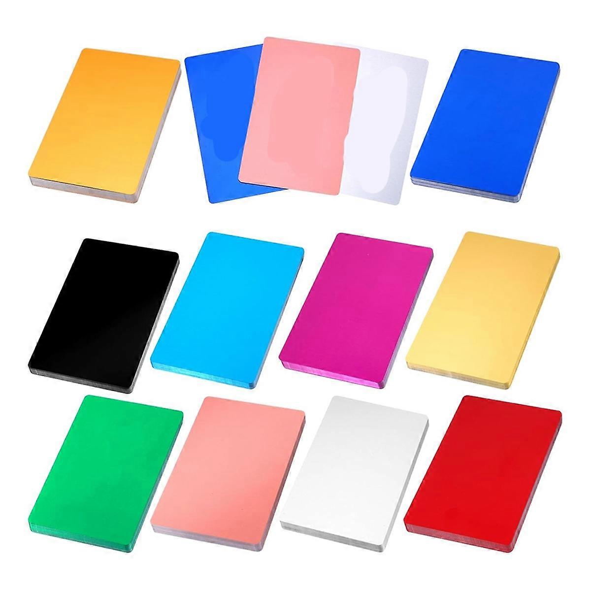 300PCS Metal Business Card Blanks, 3.4x2.2Inch Multipurpose Aluminum Sheet Engraving Colorful DIY Blanks pour Graveur CNC