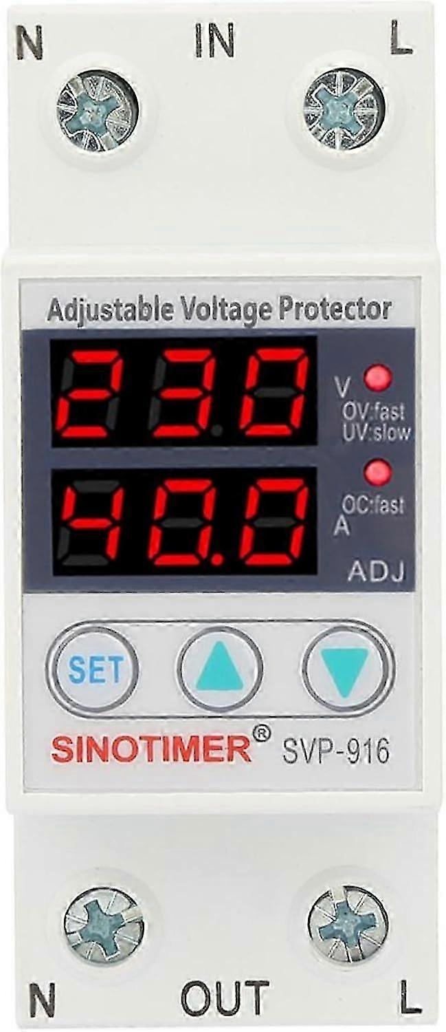 Voltage Current Protector Intelligent Current Protector Single Phase Adjustable Overvoltage Undervoltage Current Protector 230VAC(63A)