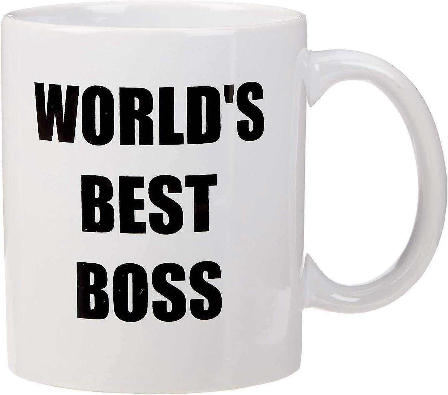 SSRGV Tazze Funny World's Best Boss Tazza da caffè da 11 once, 1 conteggio (confezione da 1), bianco