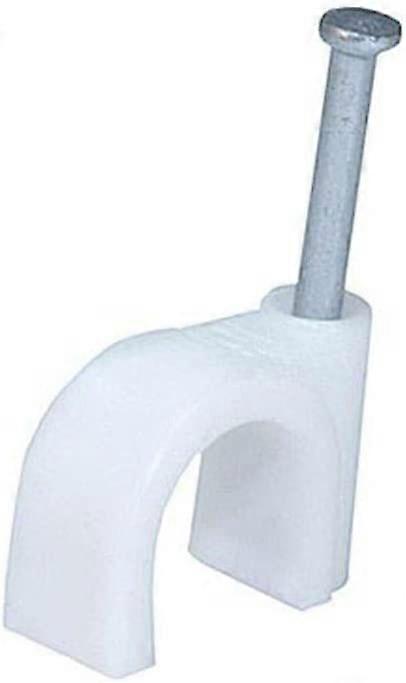Circle cable clips with steel nail, 16mm, 100pcs/Pack