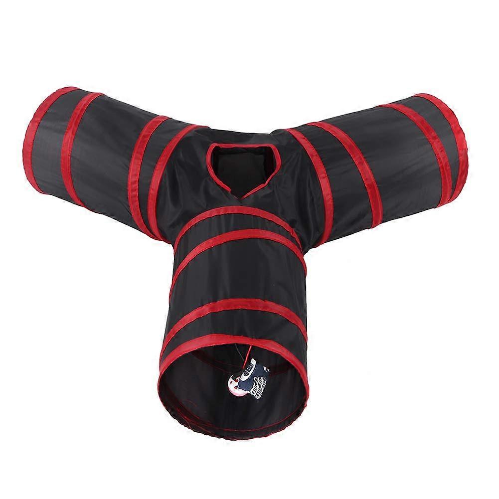 Pet Cat Playing Tunnel Toys Collapsible Crinkle Toy with Ball Tent Toy
