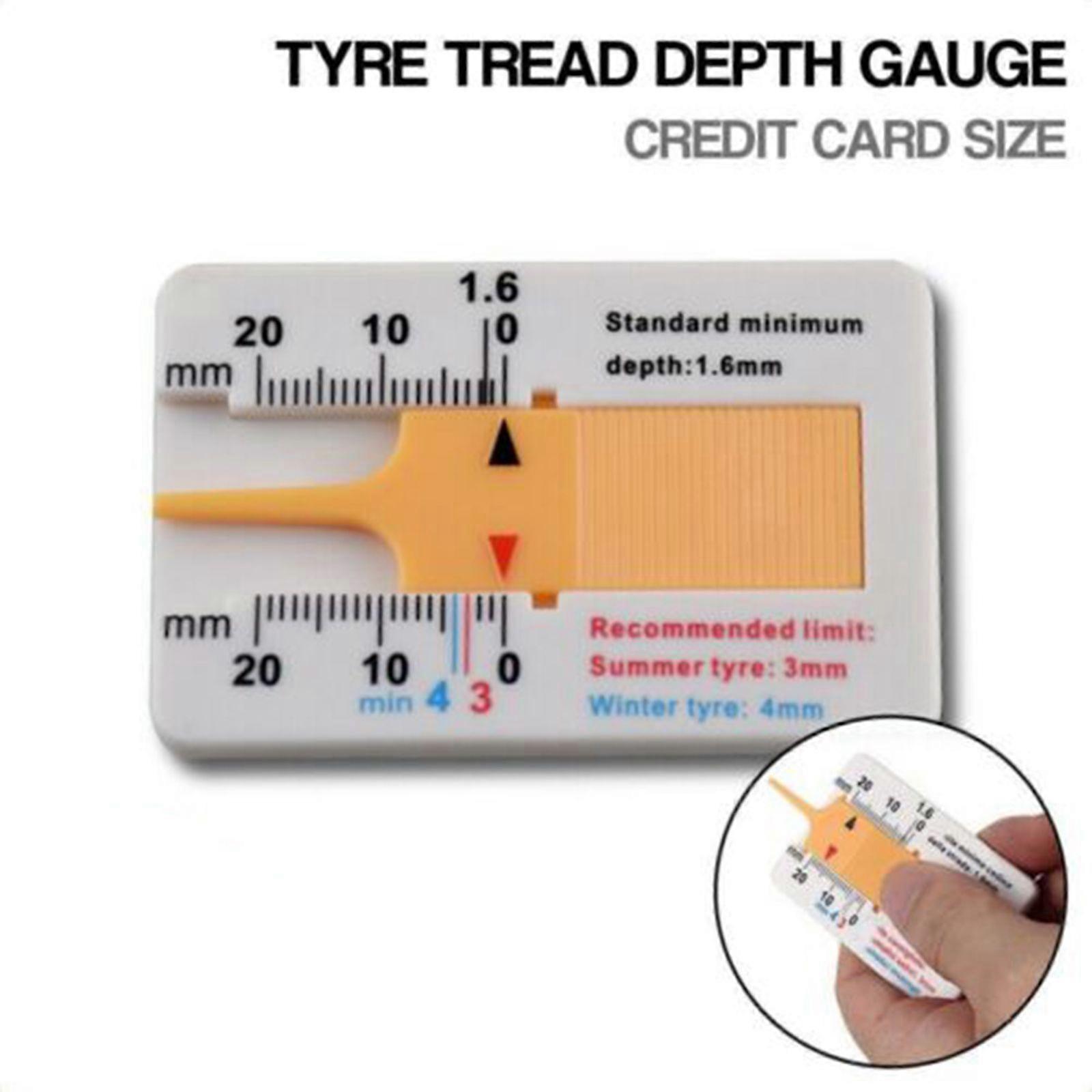Tyre Tread Depth Gauge Checker Car Wheel Measurer Caliper Credit Card Tire lE