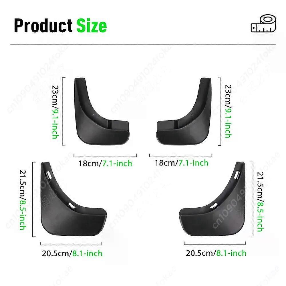 Skoda Fabia Mk2 Mudflaps – 2007-2014, Black EVA Plastic, 4-Piece Set With Hardware