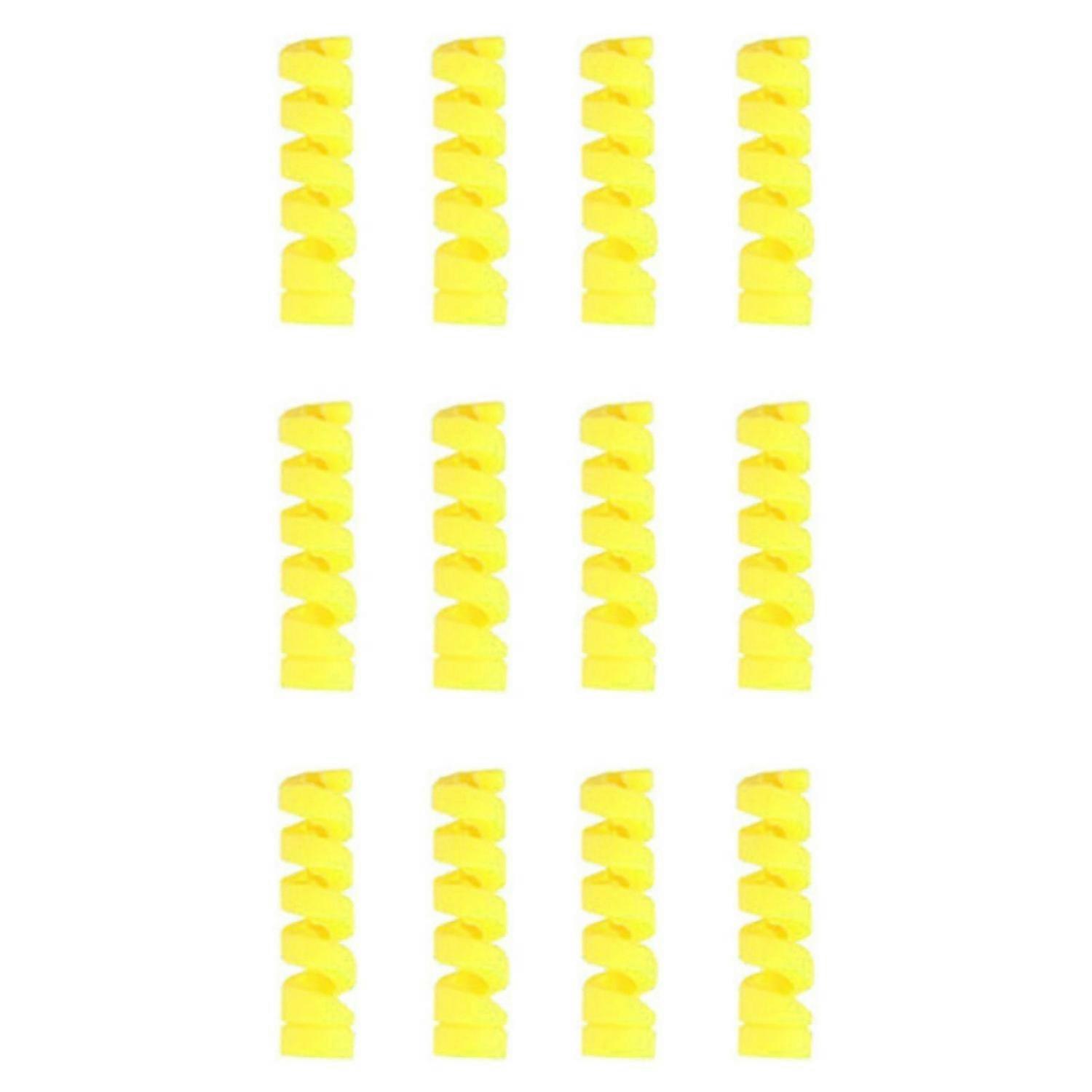 12Pcs Cable Protector Solid Color Flexible Silicone Spiral Design Wearproof Wire Protector for Charg