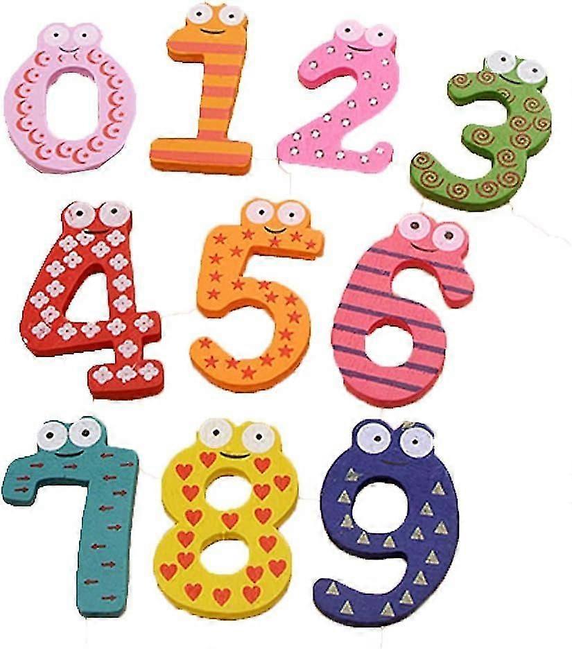 10 قطع لطيف ثلاجة خشبية مغناطيس رقم 0-9 أرقام ملونة ملصقات الثلاجة طفل التعليم متعة لعبة رمز التعلم مجموعة لمرحلة ما قبل المدرسة التعلم Cou