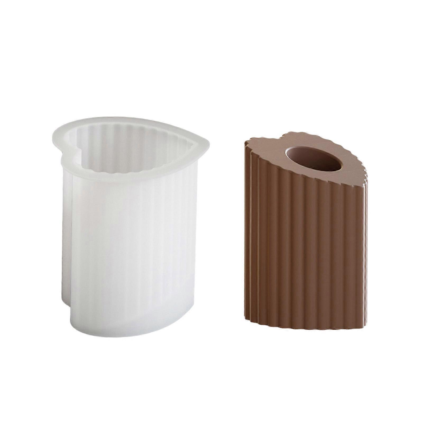 Silicone Mold Set for DIY Candle Holders and Crafts Create Unique Resin Candle Holders with Sturdy Stripes Designs