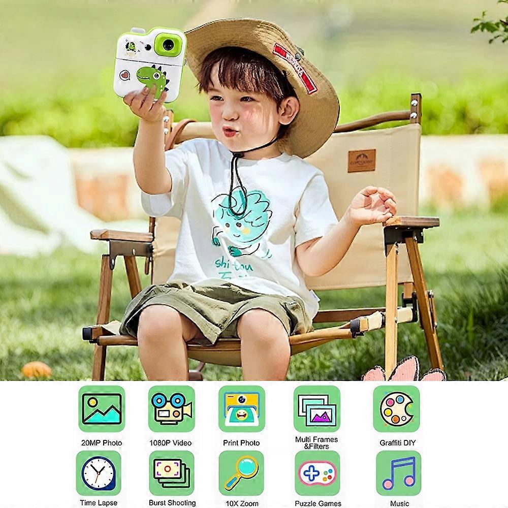 Kids Camera Instant Thermal Printer 2.4 Inch Screen Digital Camera Support Timer Shooting 1080P Vide