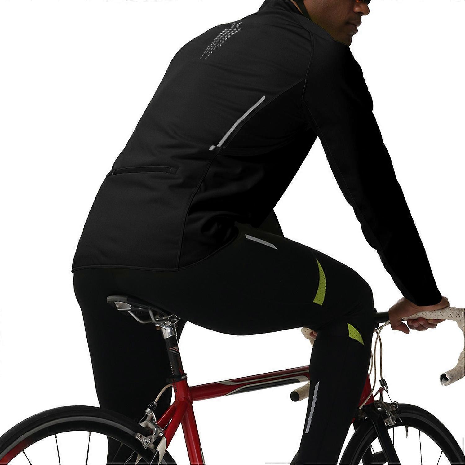 Men's Winter Cycling Jacket Windproof Waterproof Soft Shell with Reflective Detailing Warm Fleece Li