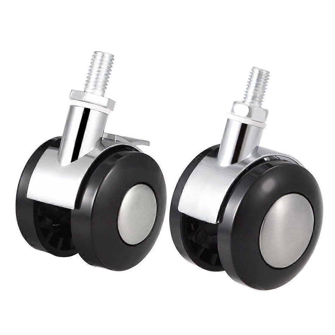 Pcs Furniture Casters, M8 Chair Trolley Threaded Casters with Brake Zinc Alloy Casters, for Bedside Tables, Folding Tables, 2 Inch(M8)
