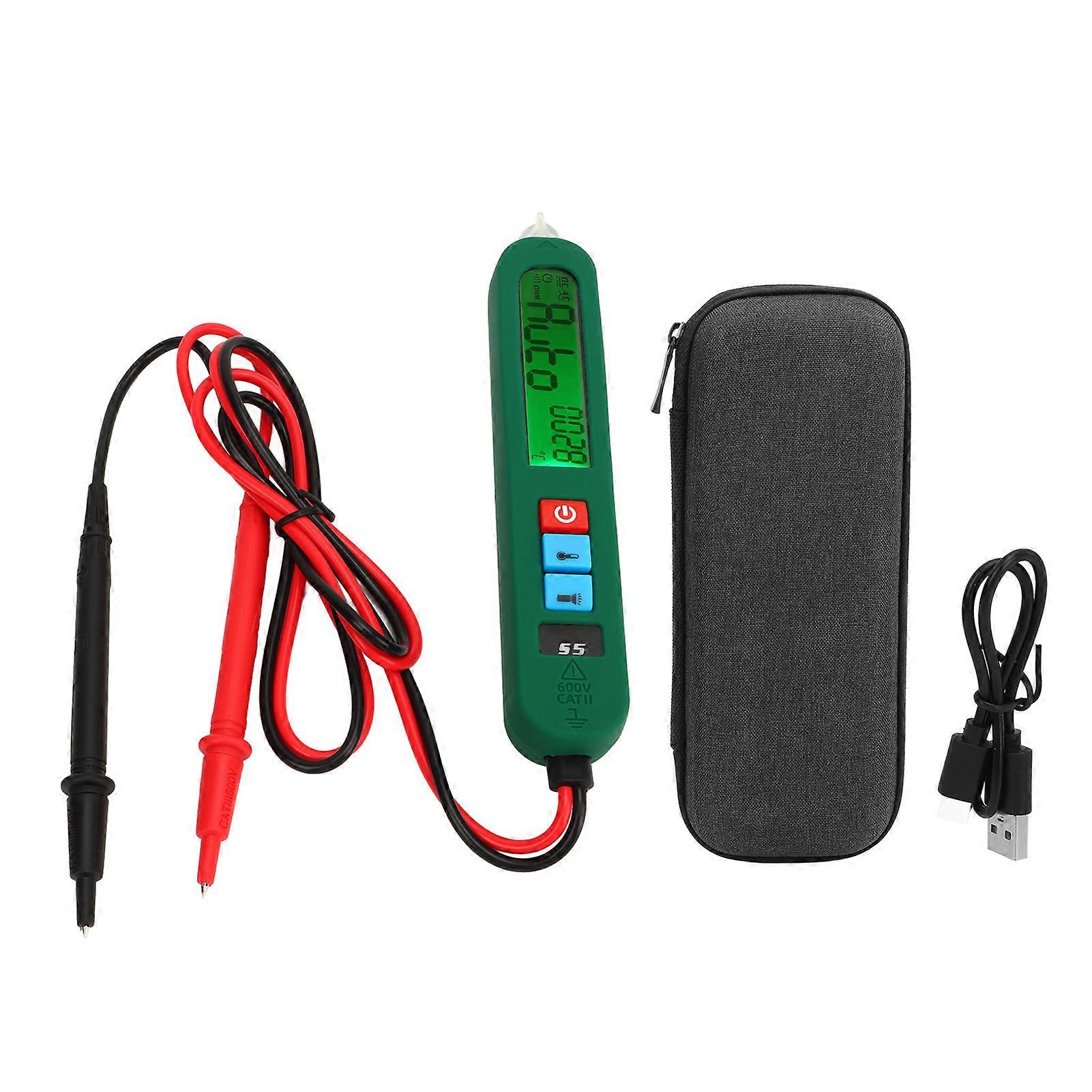 Pen Type Automatic Flameproof Digital Multimeter High Accuracy Rechargeable Ohm Volt Test Meter