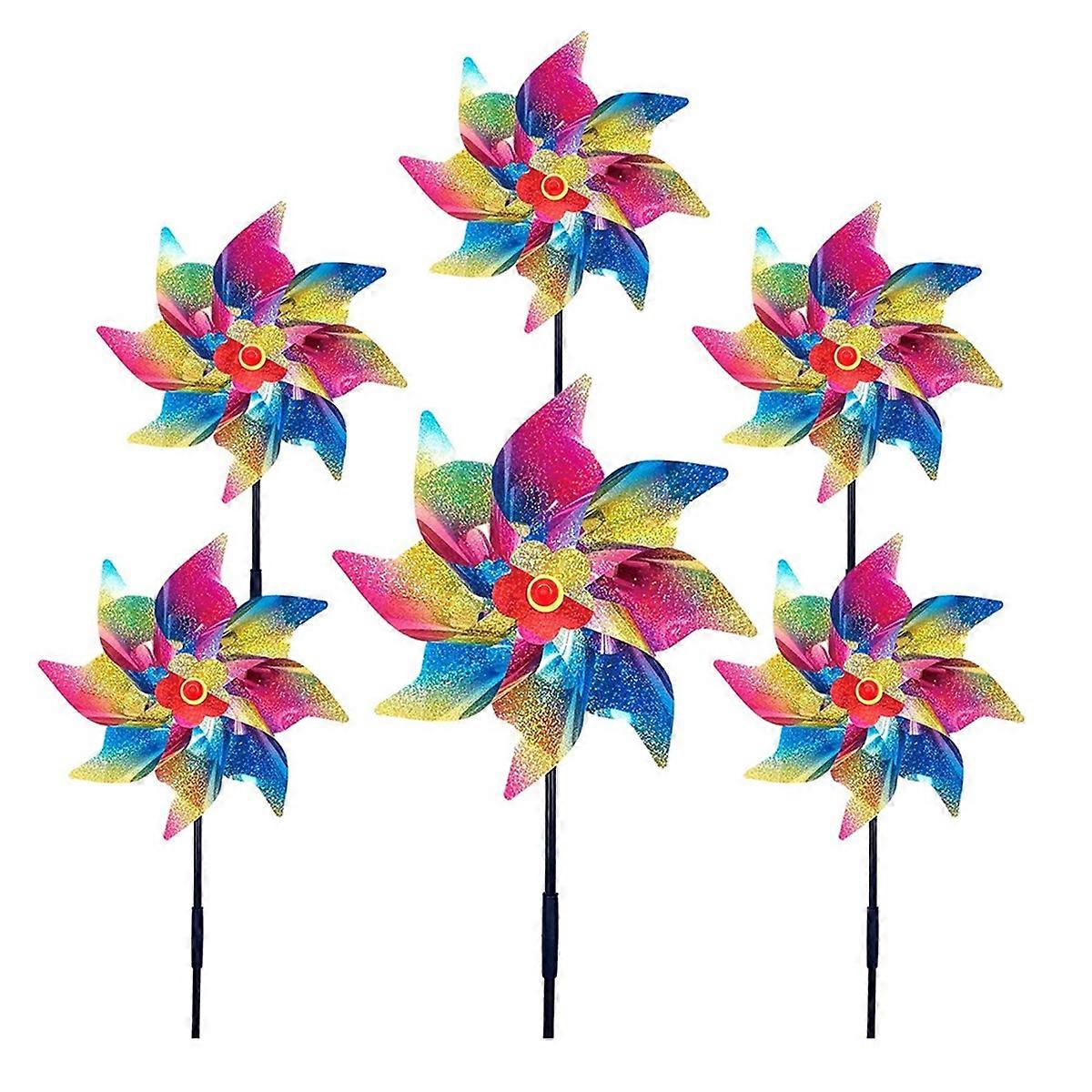 6Pcs Sparkly Wind Spinners for Yard and Garden, Lawn Yard Decorations