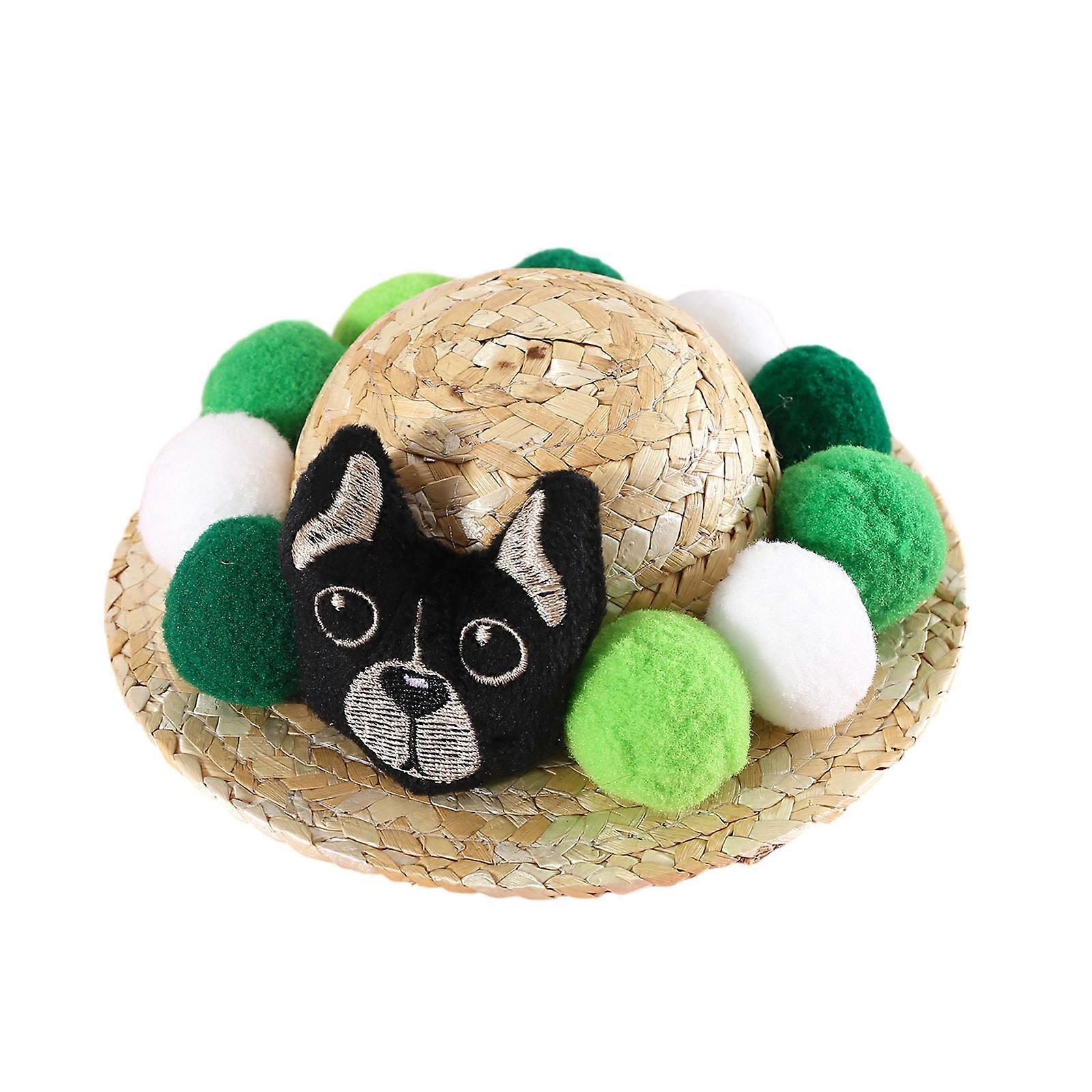 Trend Cats Straw Hat with Cartoon Hat Band Fashion Cool Dogs Cats Straw Hat Cats Spring Traveling Photography Sun Hat L
