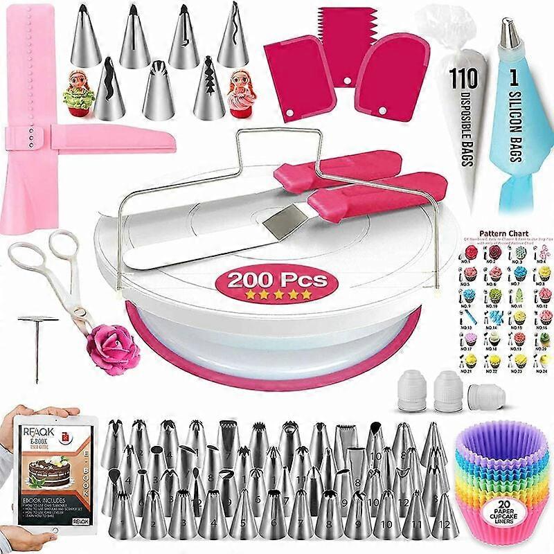 Dishwasher-Safe Non-Slip Cake Decorating Kit With Piping Tips