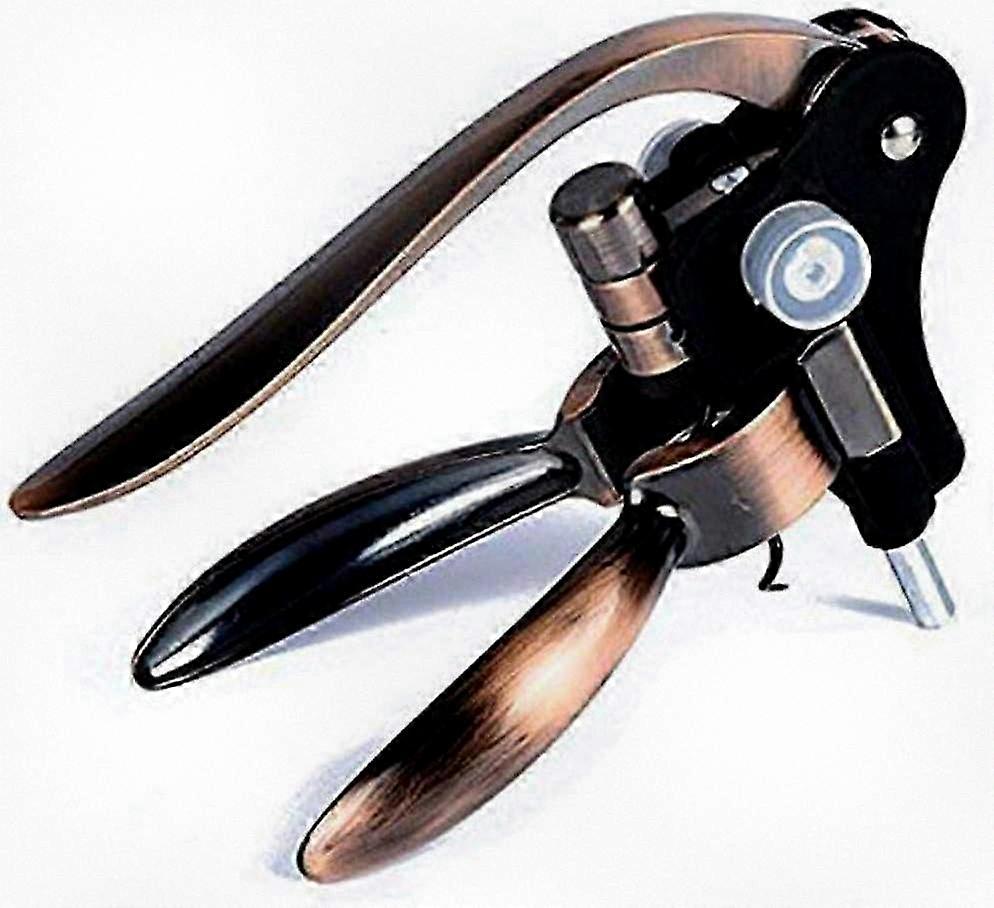 Stainless Steel Manual Corkscrew with Foil Cutter and Wine Stopper, Brown Finish
