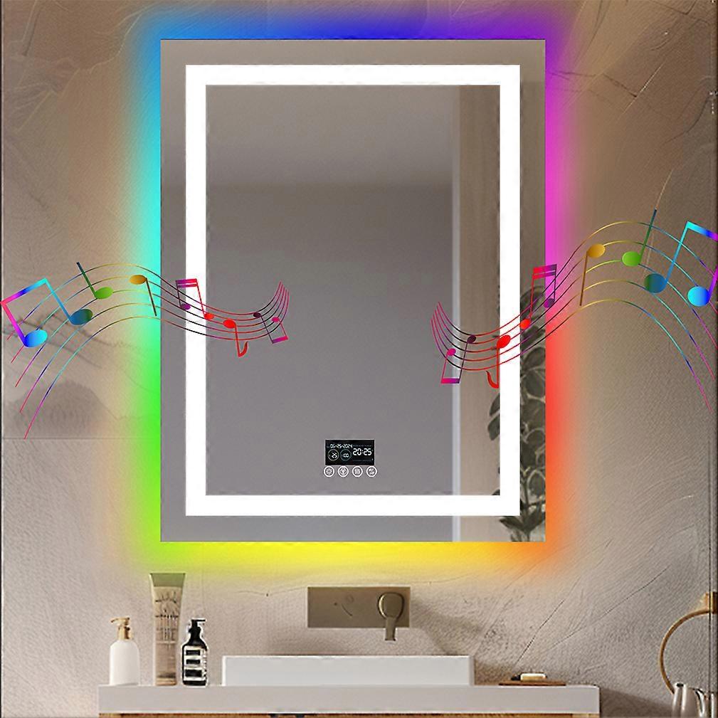 Vertikaler 700x900mm LED-Badezimmerspiegel Integrierter Bluetooth-Lautsprecher LED Dimmbar Anti-Fog