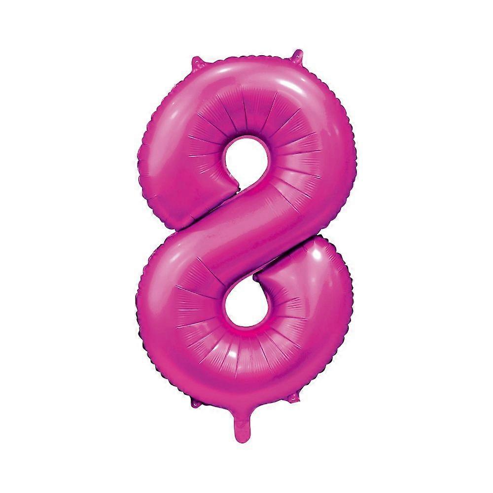 Ballong nummer 8 rosa 86 cm