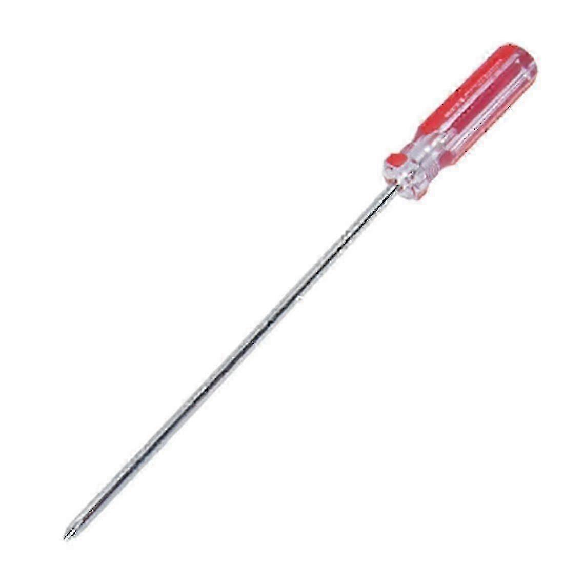 6mm Tip Long Blade Screwdriver Hand Tool Red + Transparent