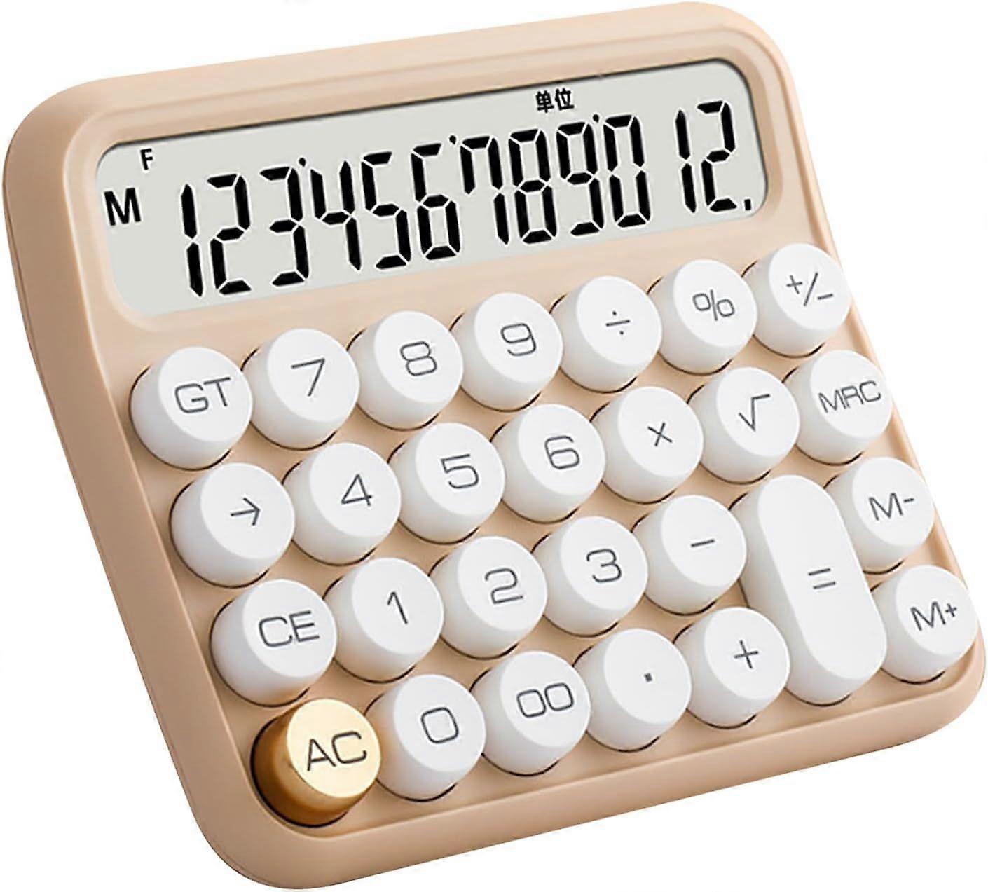 Battery Desk Calculator,Mechanical Calculator 12 Digit with LCD Display,Kids Calculator,for Office